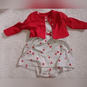 Carter's newborn Grey dress with red jacket
